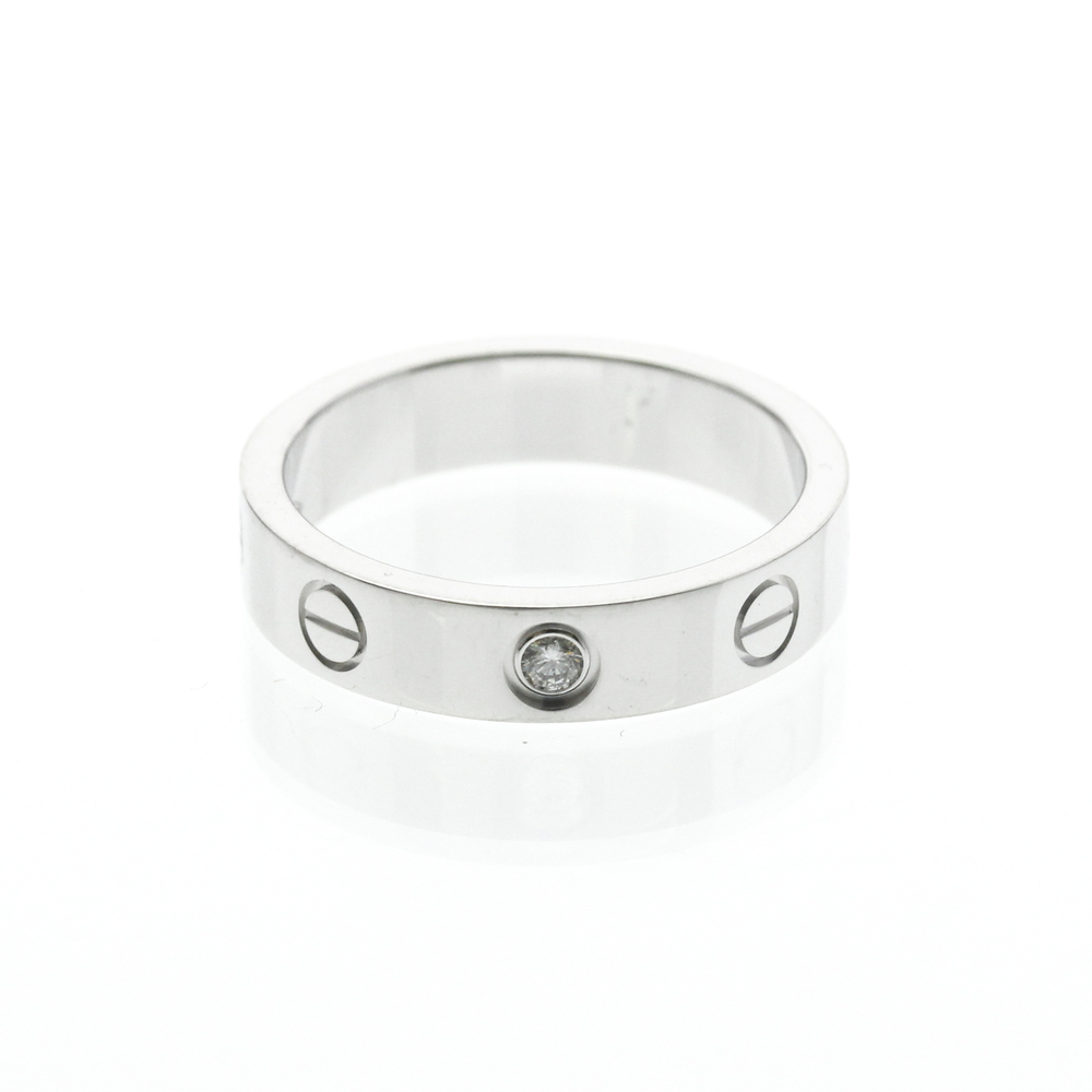CARTIER 18k Silver Diamond Love Ring